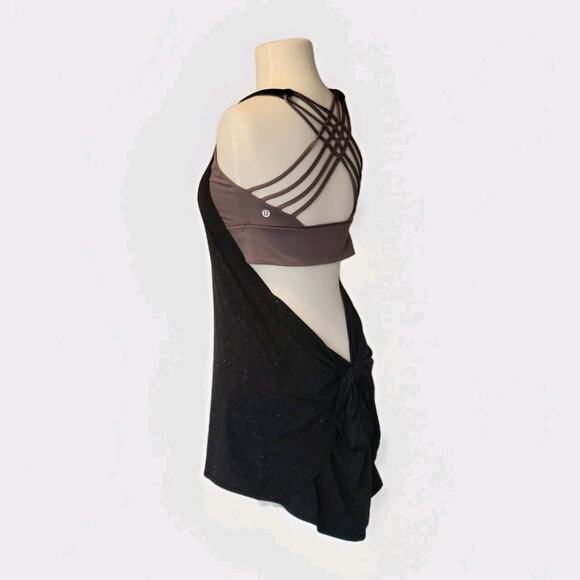 Lululemon Tied in Energy 2-in-1 Tank Black / Frosted Mulberry Size 10 - Picture 8 of 10